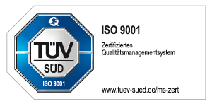 TÜV geprüft ISO 9001:2015 - Zertifiziertes Qualitätsmanagementsystem